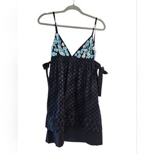 Manoush Blue  Flower Top